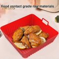 thumbnail image 3 of Rectangle Silicone Fryer Liner Dual Handles Food Grade BPA Free Heat Resistant Dishwasher Safe Reusable Oven Baking Tray Basket Bowl Kitchen Supplies, 3 of 5