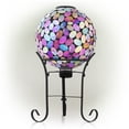 thumbnail image 5 of Alpine Corporation 10" Light up Glass Gazing Ball and Stand, Violet, 5 of 13