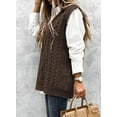 thumbnail image 4 of DOKOTOO Women's Oversized V Neck Sleeveless Sweater Vest Loose Knit Fall Pullover, 4 of 10