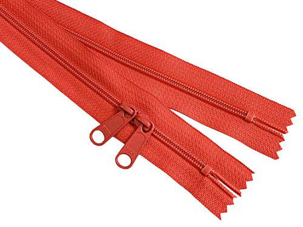 18 Pieces 30 Inches Double Slide Zipper YKK #4.5 Coil with Two Long Pull Head to Head Closed Ended on Both Sides 18 Assorted Colors - Made in USA