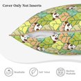 thumbnail image 3 of KLL Cartoon Panda And Leaf Decorative Throw Pillow Covers Velvet Soft for Couch Sofa Bedroom Living Room Outdoor (No pillow core)- 20"x20", 3 of 5