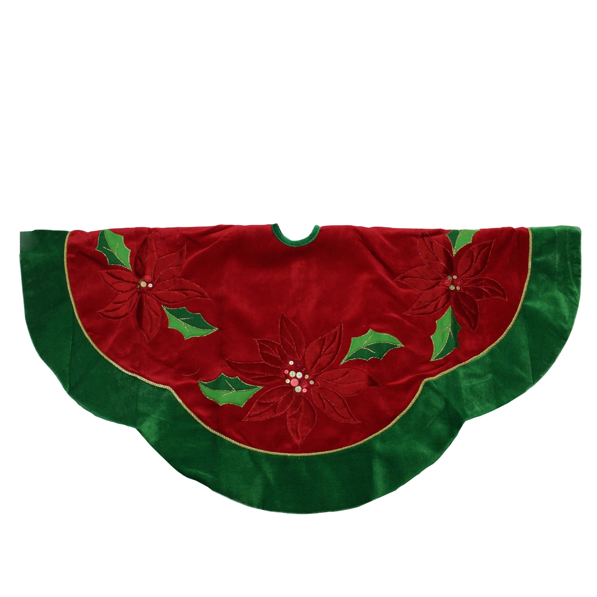 Poinsettia Christmas Tree Skirt 