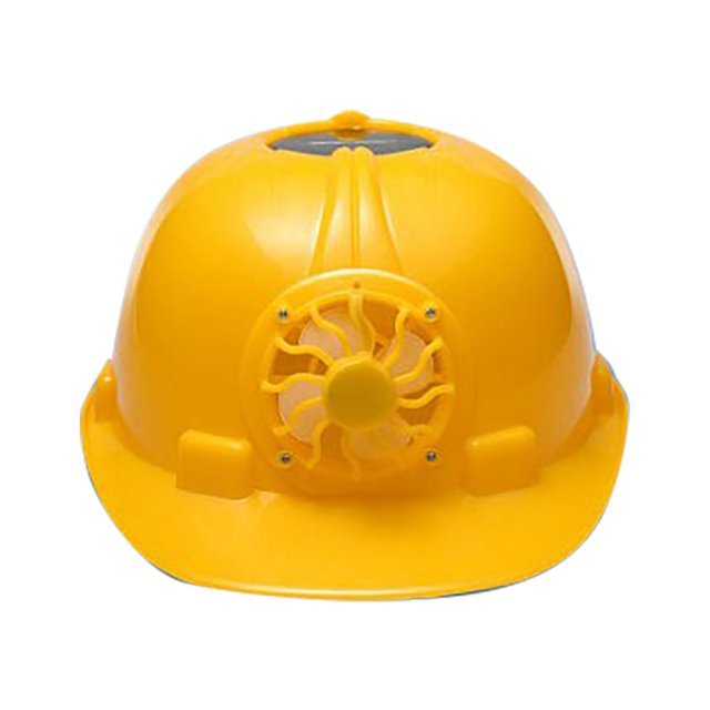 Front Cooling Solar Powered Helmet With Fan For Construction Site, Breathable Sun Shading