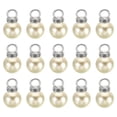 thumbnail image 1 of Unique Bargains Pendentifs Perles Factices 12 mm, Lot de 100 Perles Rondes Imitation Perle avec Strass, Beige Argenté, 1 of 6