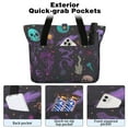 thumbnail image 2 of Tote Bag for Women - Psychedelic Halloween Pattern Shoulder Bag - Large Utility Work Duffle Bag with Zipper Handbag for Travel, Work, Sprots, 2 of 5