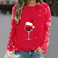 thumbnail image 2 of Blouses pour Femmes, Hauts de Noël pour Femmes, Mode Féminine de Noël Décontractée Imprimée Col Rond Manches Longues Chandail Blouse, 2 of 4