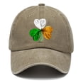 thumbnail image 3 of WeikingpBaseball Cap Running HatWashed Cotton St. Pat Print Old Vintage caps Fitted Hats For Men Brown One Size Clearance！, 3 of 3