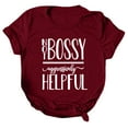 thumbnail image 1 of B91xZ Womens T-shirts Coupe Ample Mode Automne Été Solide Pull Col Rond à Manches Courtes, Vin XXL, 1 of 4