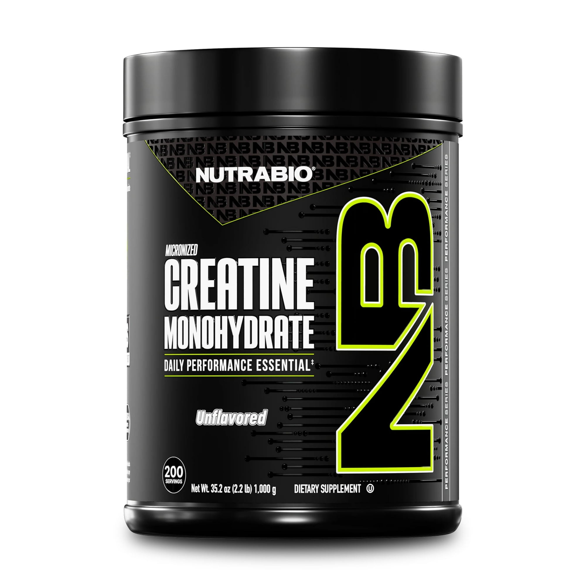 NutraBio Creatine Monohydrate Powder, Unflavored, 1000 g - Supports Muscle Energy, Recovery, and Strength