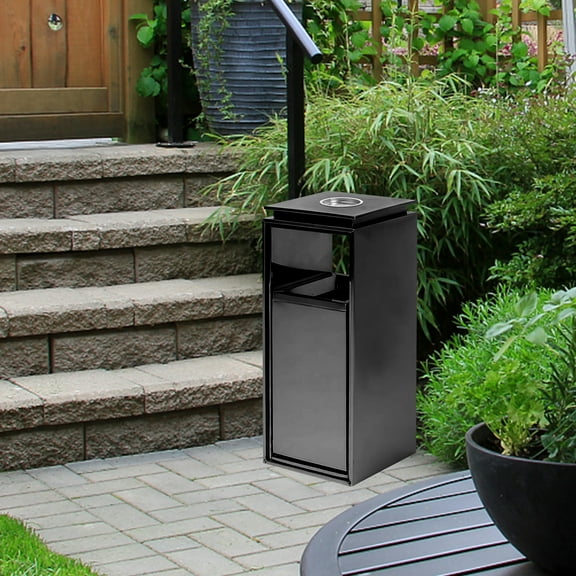 Modern Stainless Steel Outdoor Ashtray Metal Ashtray Stylish Accessory for Patio Garden