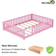 thumbnail image 2 of Bellemave Queen Size Floor Bed with Door and Fence  Floor Bed with Bed Slats Sturdy Wood Floor Bed Montessori Bed Frame(Queen, Pink), 2 of 14