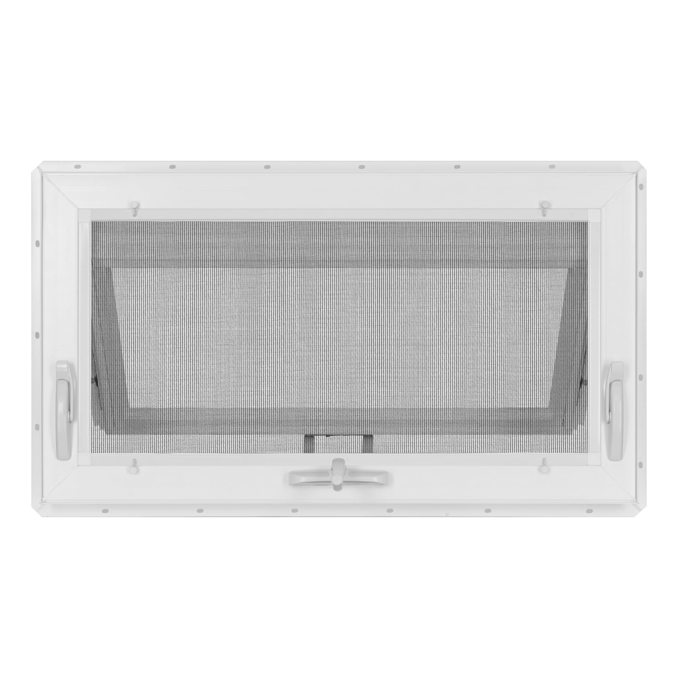 32 in. x 18 in. White Vinyl Double-Pane Insulated Awning Window with Screen