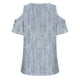 thumbnail image 4 of Camisas de Manga Corta para las Mujeres Blusa de Cuello Redondo de Impresión Casual, Top de Algodón de Imitación Ligero para el Hogar, el Uso Diario Y las Cuatro Estaciones, 4 of 4