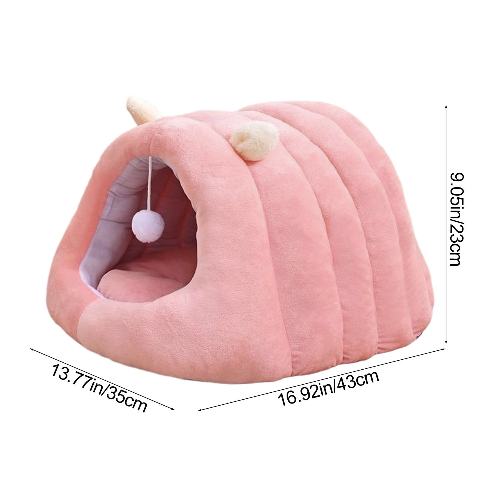 Cat Bed Calming Donut Pet Bed Semi Enclosed Pet House Washable Removable Cushion, Warm Thickened Anti Anxiety Comfortable Support Sleep Nest, for Indoor Winter Sleeping Resting Small Dogs Cats