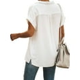 thumbnail image 3 of MAWCLOS Ladies Pocket Tunic Shirt Loose Office Tee Lapel Neck Comfy Party Cardigan Tops, 3 of 3