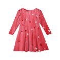 thumbnail image 4 of Abcomgle Little Girls Valentines Dresses Funny Love Heart T Shirt Dresses for Girls Cute A-Line Long Sleeve Dresses for Girls Crewneck Holiday Swing Dress Clothes for Girls,, 4 of 4