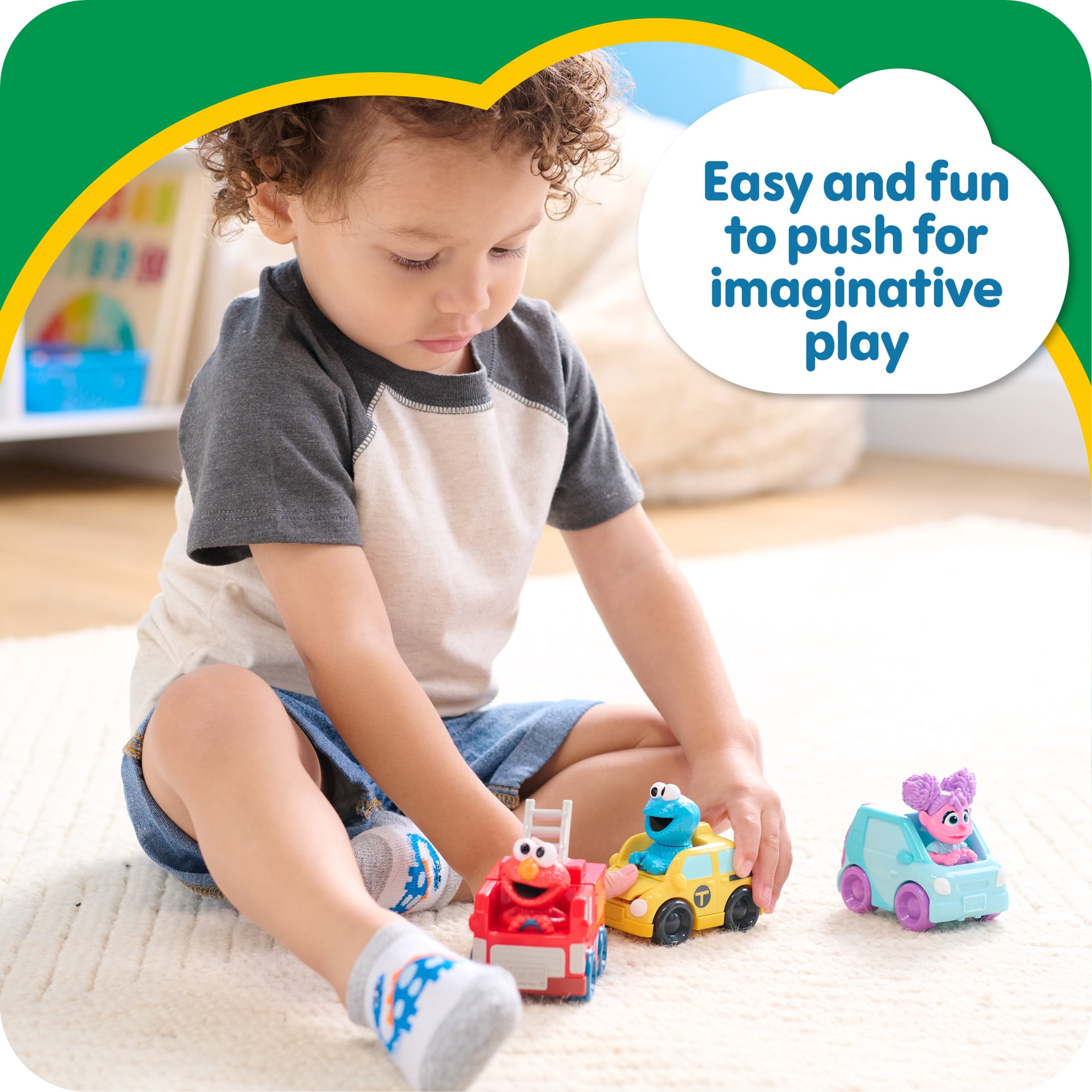 Sesame Street Twist and Pop Wheelies, Toy Vehicle Assortment, Styles May Vary, Ages 2+