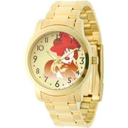 Minnie Mouse Men's Casual Alloy Case Watch, Gold Bracelet