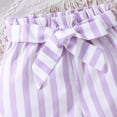 thumbnail image 5 of Little Girls Shorts Set Size 5/6 Tie Knot Tank Tops Striped Shorts Sleeveless Kids 2 Piece Set Summer Outfits Purple, 7 Y, 5 of 6