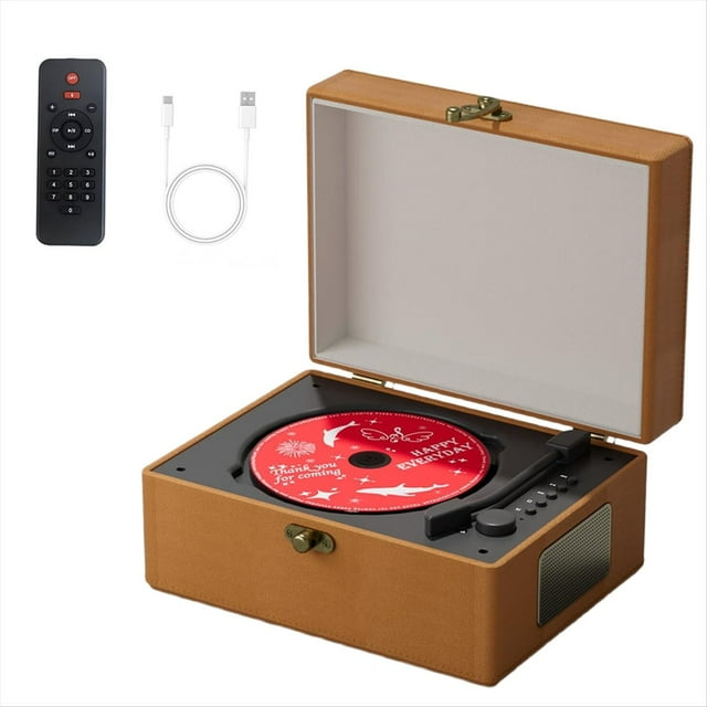 Reproductor de CD de Recargable con Altavoces, Transmisor Bluetooth, Regalo para Festivales, Reproductor de Música de Fondo para Decoración del Hogar.