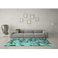 thumbnail image 3 of Ahgly Company Indoor Rectangle Abstract Turquoise Blue Modern Area Rugs, 8' x 12', 3 of 4