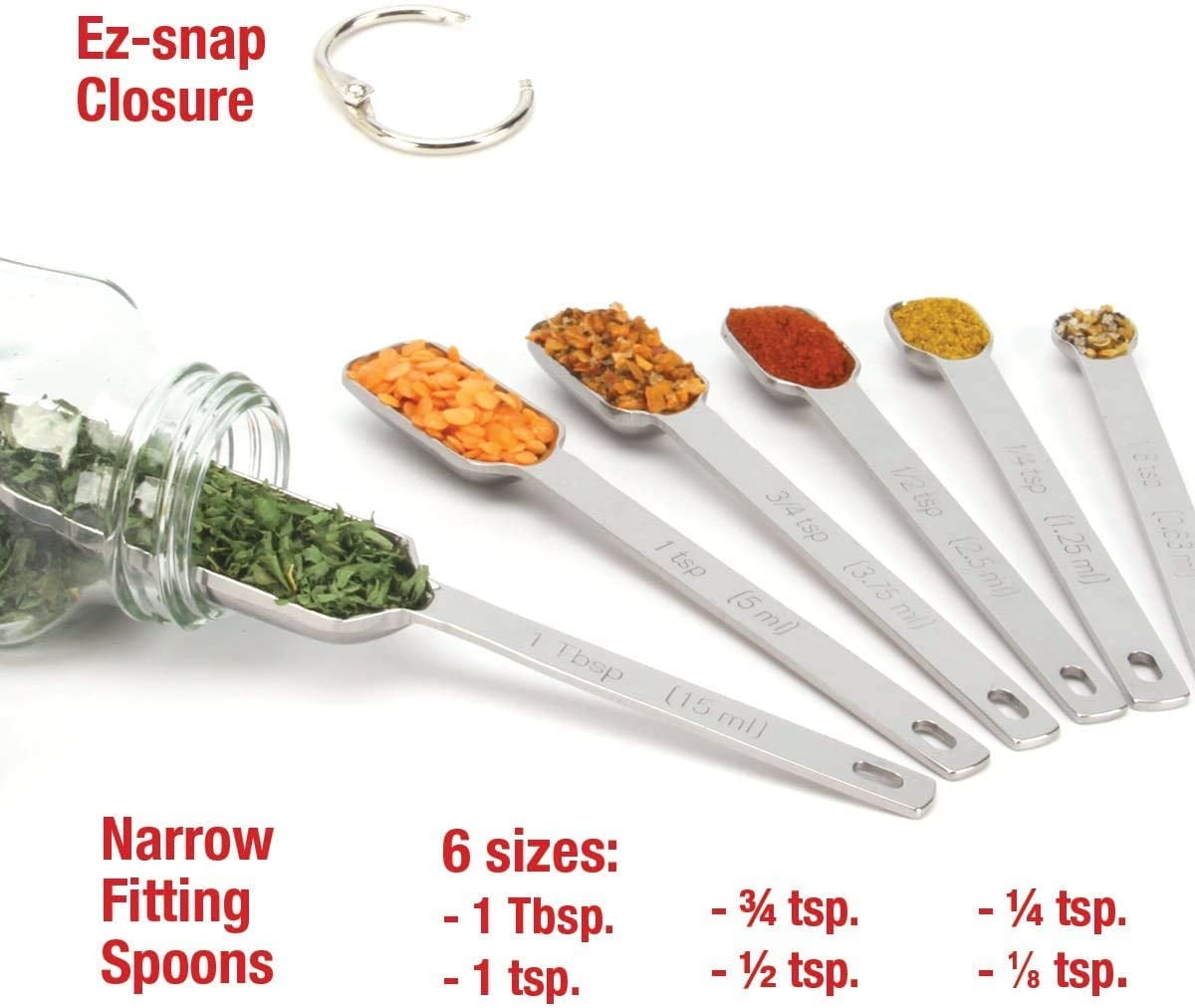 Rainspire Heavy Duty Measuring Spoons Set Stainless Steel, Metal Measuring  Cups and Spoons Set for Dry or Liquid, Fits in Spice Jar, Home Gadgets
