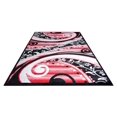 thumbnail image 4 of 7x10Ft Area Rug, Modern Living Room Non Slip Rug with Leaf Pattern, Washable Rug for Bedroom Dining Room Kitchen Office, Black +Red, 4 of 6
