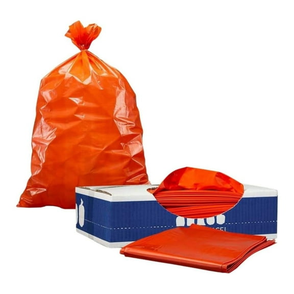 Gexandy 32-33 Gallon Trash Bags │ 1.2 Mil │ Orange Garbage Can Liners │ 33’” x 39” (100 Count)