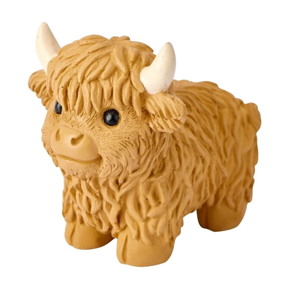 Highland Cow Outdoor Garden Statues,4.3×2.9×3.1in Resin Simulation Cattle Figurines Sculptures Garden Yard Decorations Lawn Ornaments Outside Patio Art Yard Decorations for Garden Decor Gift