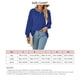 thumbnail image 5 of Blusa de manga abombada Top suelto manga larga cuello redondo Tops para mujer para fiestas escuelas oficinas citas trabajos azul XXL, 5 of 8