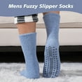 thumbnail image 6 of FREE YOKA 5 Pairs Men Fuzzy Socks Slipper Soft Cozy Plush Fluffy Sock Grips Non Slip Winter Valentine's Day Warm Gifts, 6 of 9
