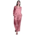 thumbnail image 5 of Moomaya Button Down Pajama Set For Women Notch Collar Nightwear Pants Loungewear, 5 of 6