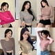 thumbnail image 3 of Camiseta de manga larga para mujer, estilo coreano, corta, ajustada, sexy, para chica, de primavera y otoño, de color sólido, fina, con cuello redondo, 3 of 6
