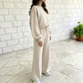 thumbnail image 7 of Iyufng 2 Piece Polka Dot Outfits for Women, Cropped Sweatshirt Drawstring Wide Leg Pants with Pockets Casual Loungewear Matching Set, 7 of 7