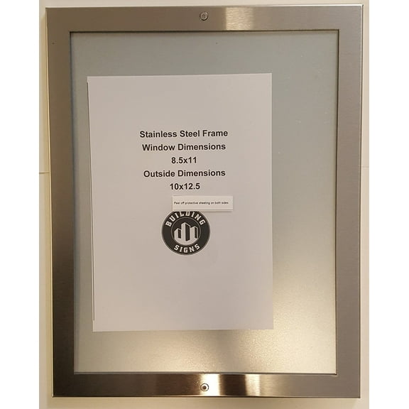 ANTI VANDALISM NOTICE FRAME 8.5" X 11" STAINLESS STEEL