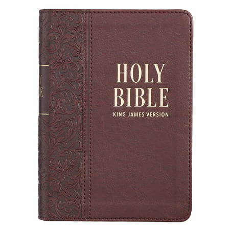 KJV Holy Bible, Large Print Compact Brown Faux Leather, Red Letter Edition, King James Version