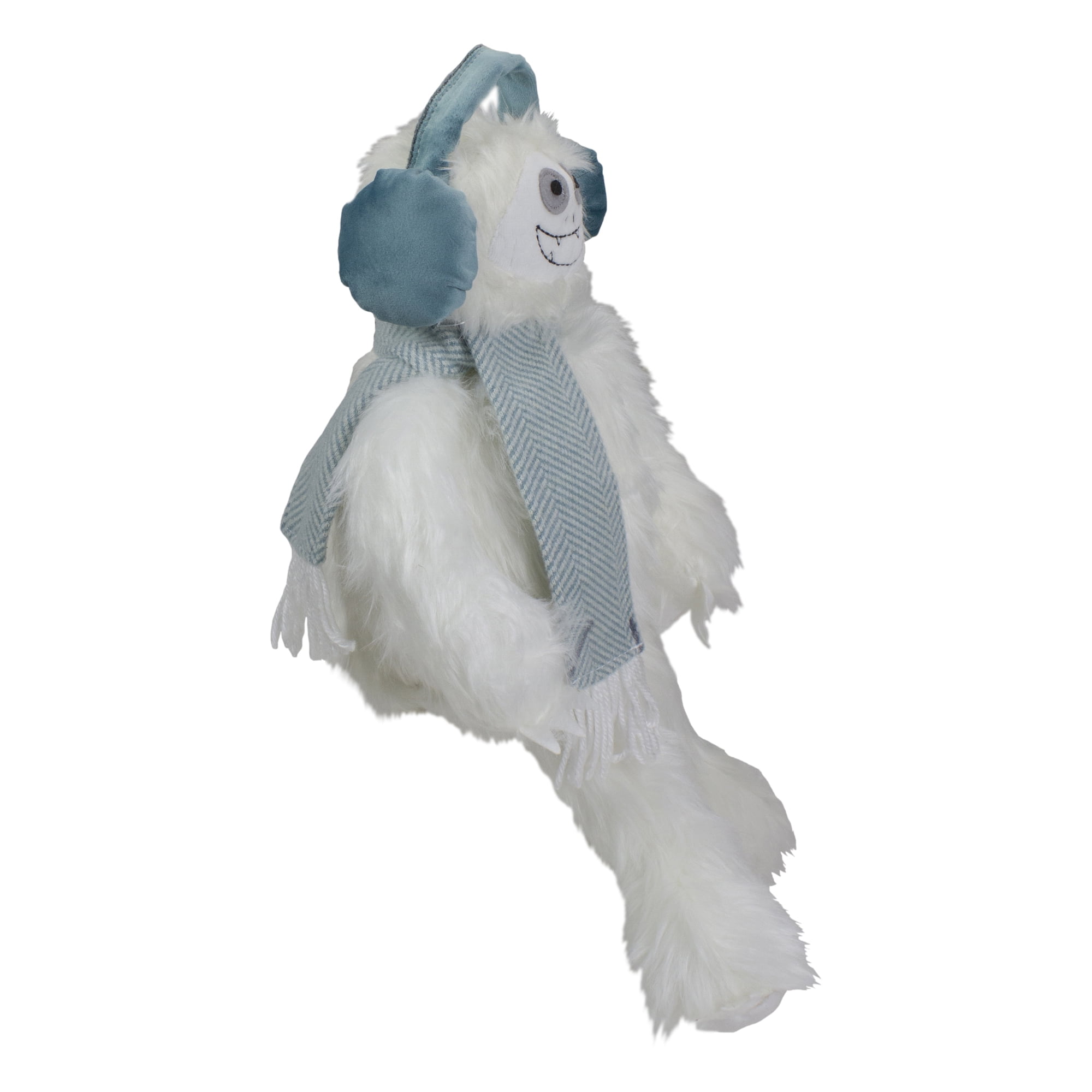 22-Inch Plush White and Blue Sitting Tabletop Yeti Christmas Figure