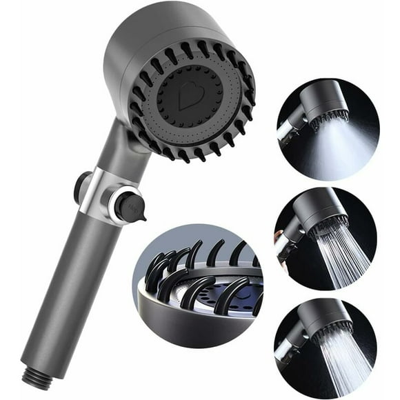 Ergonomic Design Showerhead, Scalp Massager with High Quality Materials for Multifunctional Massage Shower, 3 Spray Modes Ergonomically Designed for Rain Massage Pause (Easy