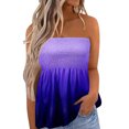 thumbnail image 2 of Delliss Plus Size Strapless Pleated Summer Tank Tops for Women Strapless Tube Tops Gradient Bustier S-2XL, 2 of 5