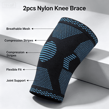 UFIVBIH 2pcs Knee Brace for Women Men, Nylon Compression Sleeve for Running and Joint Support