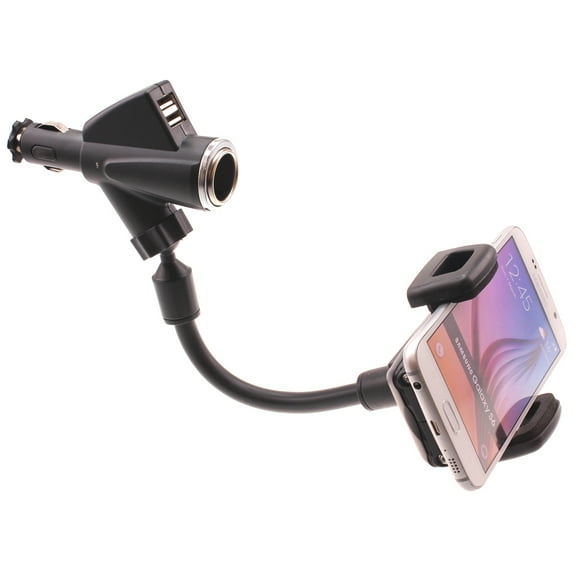 Charger Car Mount for Cricket Vision Plus/Innovate E 5G - Holder DC Socket USB Port Cradle Swivel