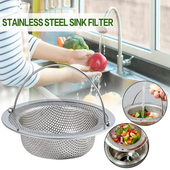 Sink Strainer, Stainless Steel Kitchen Sink Strainer, Wide Edge, Suitable for Home & Kitchen