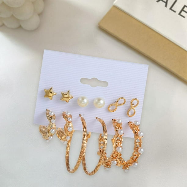 TISHITA Stud Earrings Set Women Square Round Jewelry Gifts Hoop Earring Teen Girls Thick Opening E0038