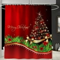 thumbnail image 2 of ”Merry Christmas ”Print Shower Curtain 4 pcs of Set  Bathroom Mats  Non-Slip Bathroom Rugs  Lid Toilet Cover and Shower Curtain with 12 Hooks  Christmas Decorations for Bathroom, 2 of 5