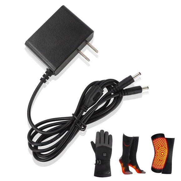 Cargador Smarkey de 8,4 V con cable de doble puerto para guantes térmicos