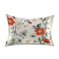 thumbnail image 7 of Yayeee Pillowcase Queen Size Set of 2 Satin Wrinkle Resistant Pillow Case, Red and White Floral Pattern, 7 of 7