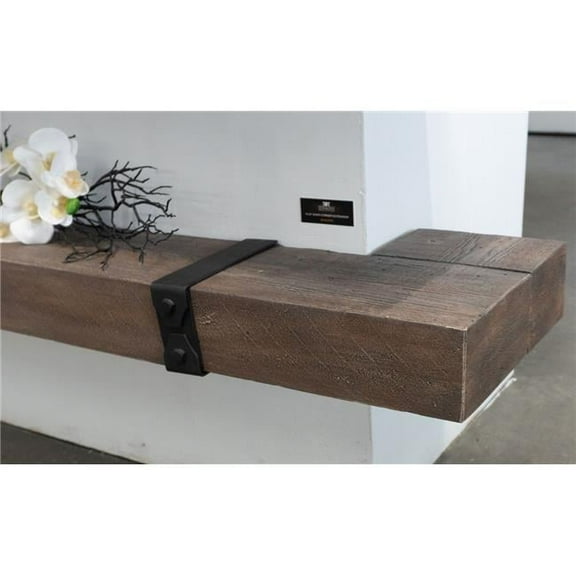 Lexington Hearth FS-CO-LH-MD Flat Sawn Corner Fireplace Mantel, Maduro