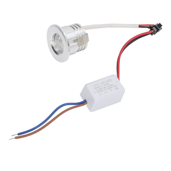 Mini Recessed COB Spotlight Stable Heat Dissipation LED Recessed Ceiling Spotlight 3W Silver Lamp Body AC85?265V Warm White Light 3000K