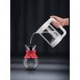 thumbnail image 2 of Bodum POUR OVER Coffee Maker with Permanent Filter, 1 L, 34 Ounce, 8 Cups, Red, 2 of 6