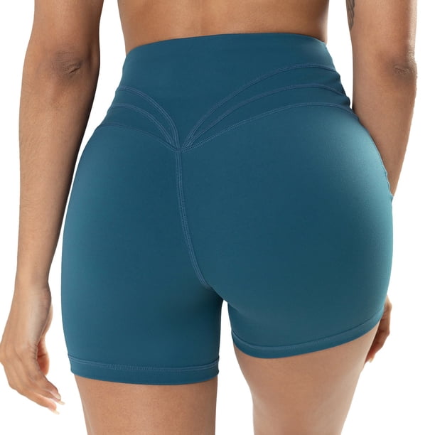 Gibobby Pantalones De Casuales Para Mujer Leggings elásticos de cintura alta para levantamiento de cadera para mujer, pantalones cortos de puntos para deportes, Yoga y Fitness(Azul marino, M)